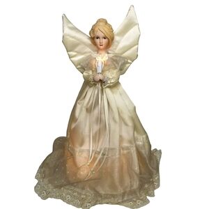 Noma Soft Glo 10 Light Porcelain Angel Holiday Christmas Tree Topper 12"
